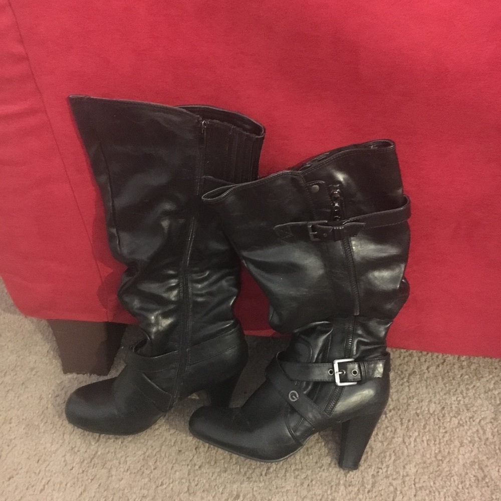 G by Guess black heeled boots.